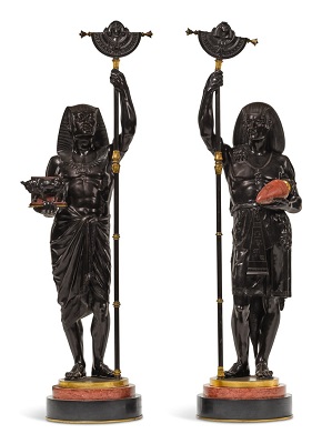 Emile-Louis Picault - The Priest and the Scribe Bronce Sculpture 400px